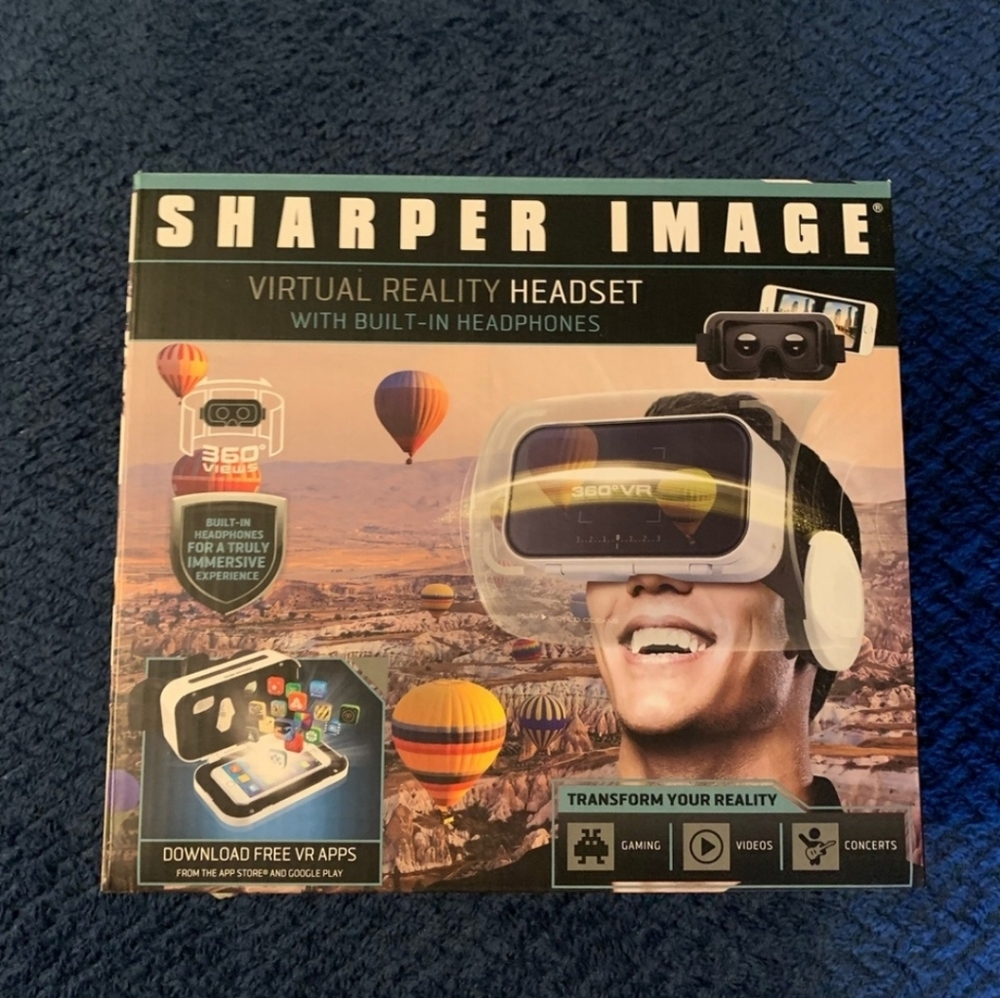 Sharper Image Virtual Reality headset with built-in headphones